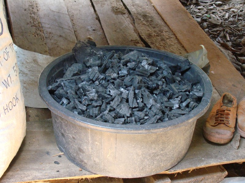 Charcoal produced from the charcoal mounds.