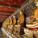 Beautiful Buddha staues in the hall